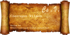 Csernyus Vilmos névjegykártya